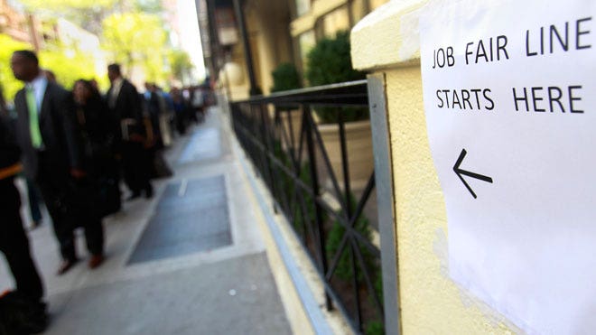 Job Fair Line (Unemployment Rate Jobless Claims)